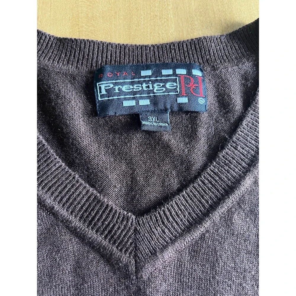 Both‎ Royal Prestige Men's Pullover Sweater Vest V Neck 3XL Brown Knit